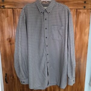 LL Bean Button Down Shirt Mens XXL Multicolor Plaid Flannel Traditional Fit, GUC